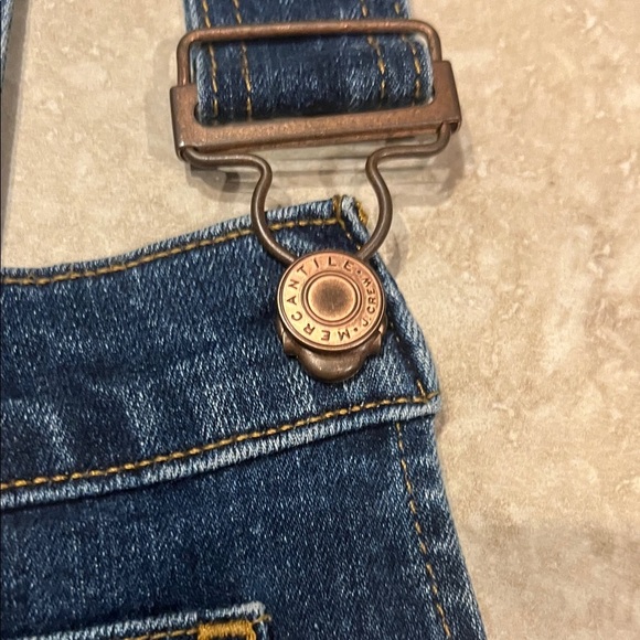 Indigo Blue Denim Jean Overalls Jumpsuit Size XS - Picture 5 of 12